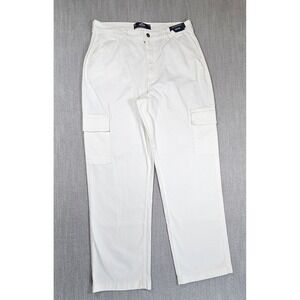 Hollister Women's White Ultra High Rise Cargo Dad Pants 12R W31R